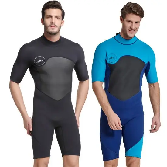 

SBART 2MM Neoprene Wetsuit Men Keep Warm Swimming Scuba Diving Bathing Suit Short Sleeve Triathlon Wetsuit for Surf Snorkeling