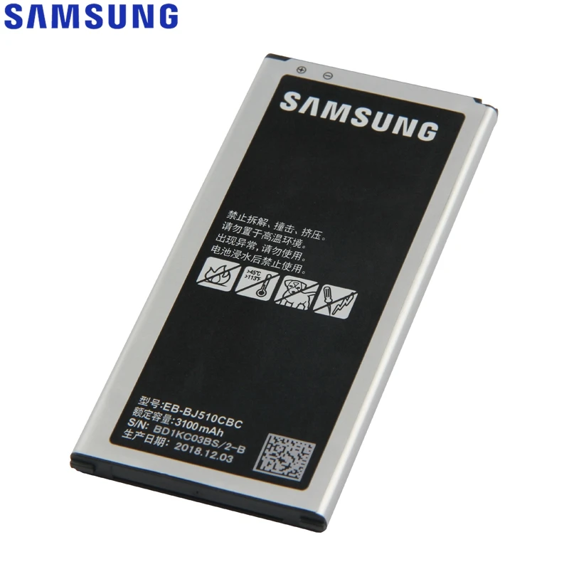 Оригинальная замена samsung Батарея для Galaxy версия j5109 j5108 J5 SM-J510 натуральная EB-BJ510CBE EB-BJ510CBC 3100 мА-ч