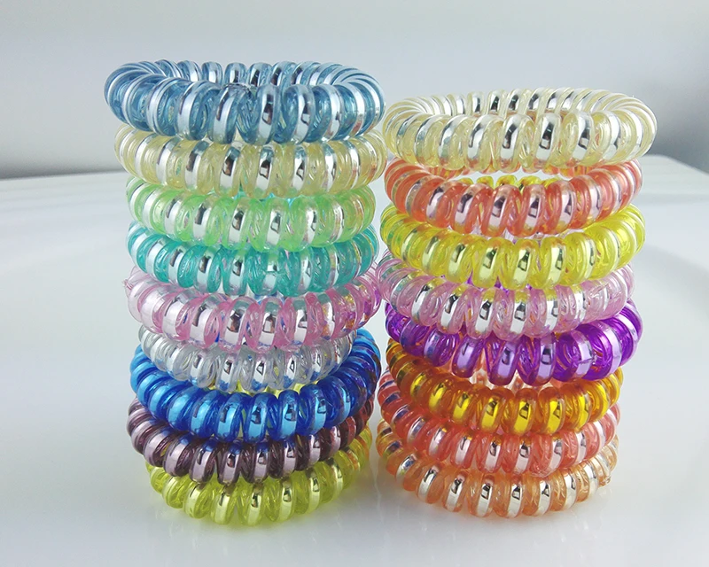 

Color shiny summer color Printed Women Lady Girl Elastic Rubber Hair Ties Band Rope Ponytail Holder Bracelets Hair Accessories