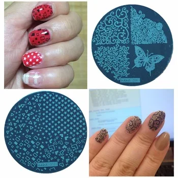 Nails 5.5 Disc Template Nail Stamping Plates Polish Stencils For Stamp Nail Art