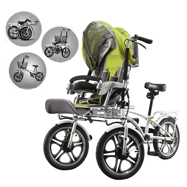 Mama baby bike stroller, mother and child cart, double