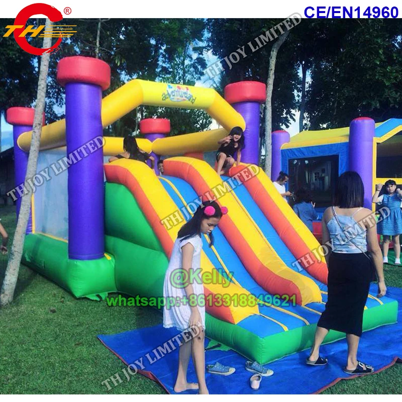 

6x4m inflatable water slide bouncer for sale, commercial inflatable bouncy castle with slide, durable inflatable bouncer house