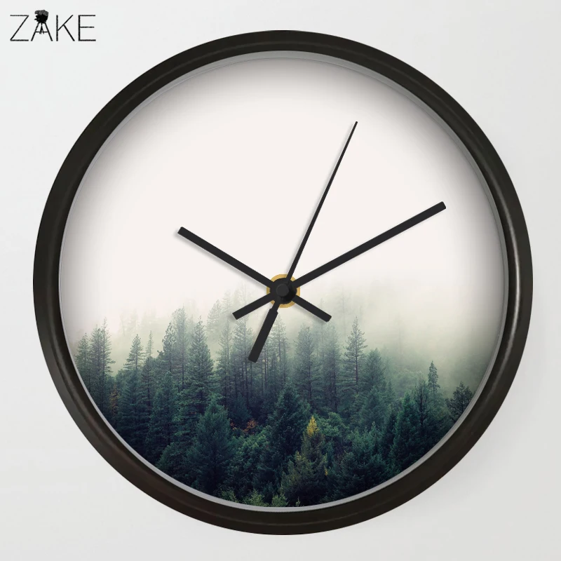 

Modern Art Wall Clocks Fog Forest For Bedroom Wall Decor, Desk Decorative Mute Quartz Clock Nordic Home Decoration