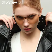 Zyomy большая рамка для очков UV400 соединительные очки, аксессуары для очков дизайнерские очки для вождения Металлические оттенки овальные