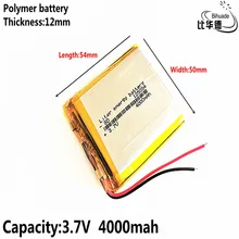 Литровая энергетическая батарея 3,7 V литий-полимерная батарея 4000 mah переговорный 125054 gps Автомобильный регистратор данных