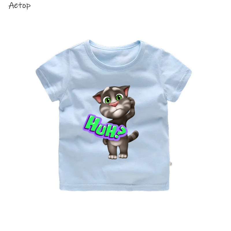 Лидер продаж, Детская футболка для мальчиков с принтом «любимые онлайн игры с надписью «can Talk Tom» летняя футболка костюмы с героями мультфильмов «Tom cat» и «его друзья»