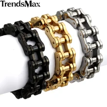 Trendsmax 14/19/23 MM Mens Deporte Pulsera Muchachos Colores Multi Pulsera del Acero Inoxidable 316L Del Motorista de La Motocicleta HBM13