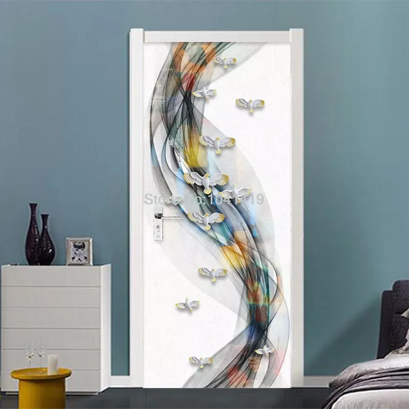 Современные Абстрактные Художественные обои 3D стерео чернила пейзаж фото обои для гостиной кабинет двери наклейки ПВХ водонепроницаемые фрески