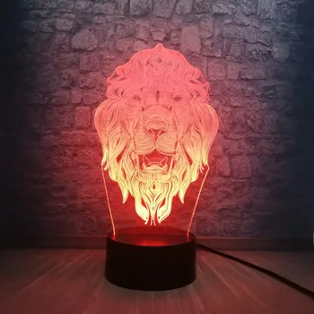 

Creative 3D Animal Lion Night Light LED USB Lamp Mood Bulb Party Atmosphere Luminarias Multicolor Change Child Kid Gift