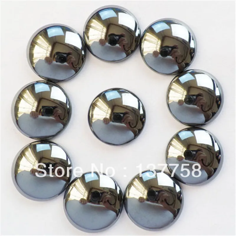 

20pcs 18x5mm Beautiful Black Hematite Round CAB CABOCHON R0048948