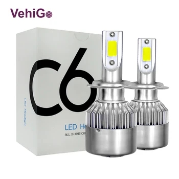 

VehiGo Super Bright H7 LED Bulbs H1 H3 H4 H7 12V 6000K Car Headlight Fog Lights Near Far Lights Driving Lamp White