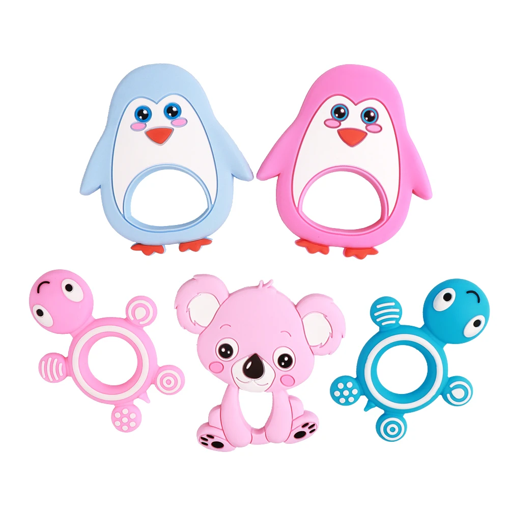 spesifikasi Tyry. hu Baby Silicone Teethers Bpa Gratis Mainan Gigi Hewan Anjing Koala Burung Hantu Gajah Baby Ring Teether Silikon Manik manik Rantai