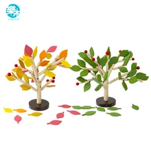 Wooden baby toys Wood building chopping block model building children early learning educational table tree toy