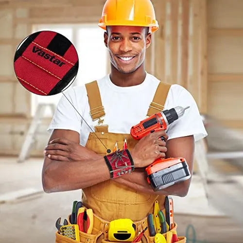 power tool bag Magnetic Wristband Portable Tool Bag with 3 Magnet Electrician Wrist Tool Belt Screws Nails Drill Bits Bracelet for Repair Tool tool chest trolley