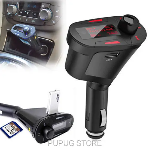 Car MP3 FM Transmittor Charger SD USB Music Player