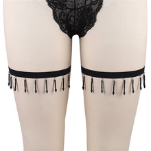 Женские ноги подвязки Пара подвеска Bohemia Harajuku Подвязки черный ремень Эластичный bodnage бедра жгут подвязки Rave одежда Нижнее Бельё для девочек