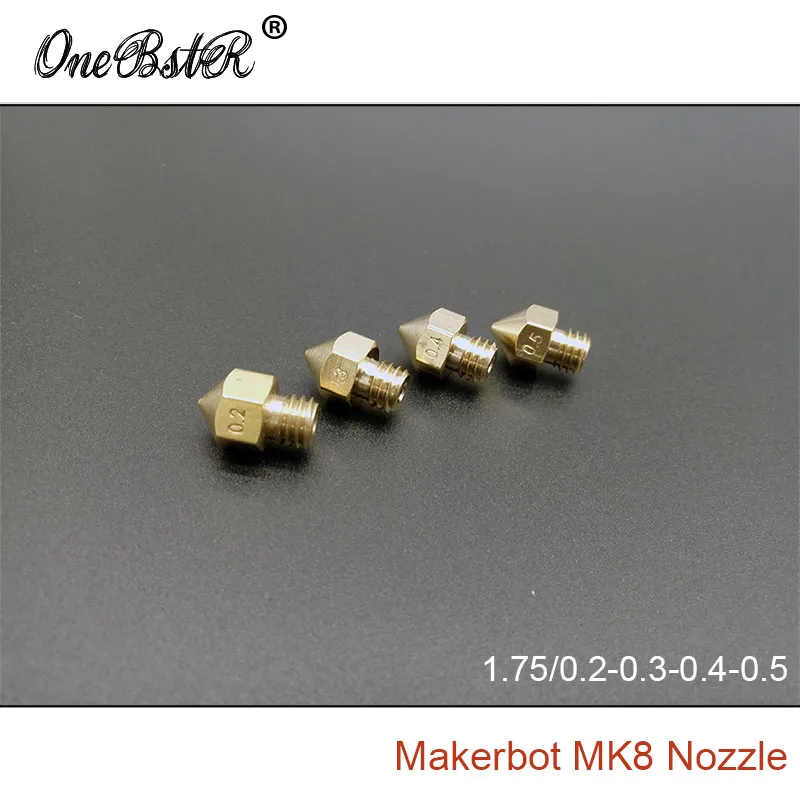 4 шт./лот Makerbot MK8 сопло 0,2 0,3 0,4 0,5 для ABS PLA 1,75 мм поставки 3d части принтера специальное предложение