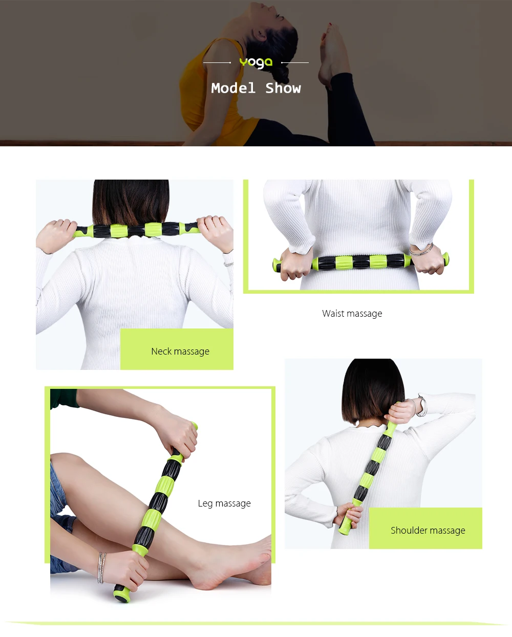 Outlife Portable Therapy Fitness Massager Muscle Full Body Roller Pain Relief Stick