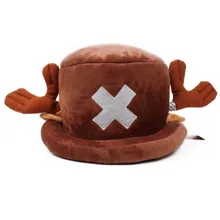 free shipping 100PCSLOT Cartoon Animal hats One Piece Chopper plush cosplay hat after red color Plush Soft caps Earmuff