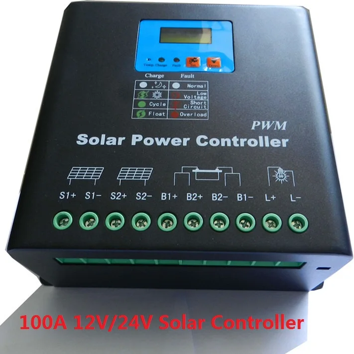 

Dual-fan cooling 100A 12V/24V Solar Controller, off grid PV power controller