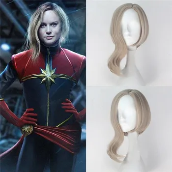 

Movie Anime Captain Marvel Carol Danvers Avengers Cosplay Wig Superhero Captain Women Carol Danvers Blond Hair Wig Costumes