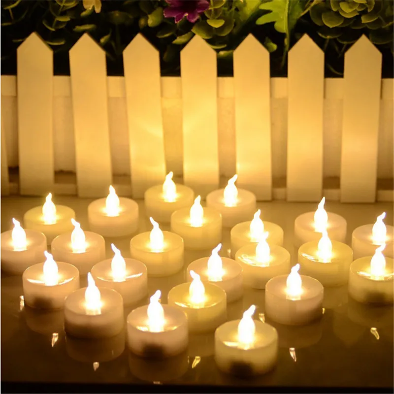 24 шт. мини теплый белый Velas LED Decorativas холодный белый буж LED Amber Glow вела De LED Малый candele kaarsen с батареей - Цвет: warm white flicker