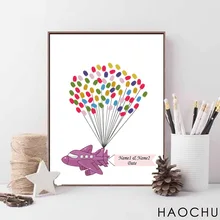 Persionalized custom DIY birthday Gifts Fingerprint Signature Guest Book for Graduation Engagement Party Wedding Anniversary