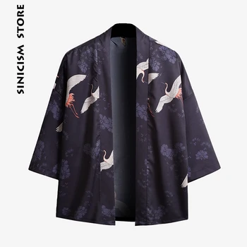 

Sinicism Store 5XL Men Casual Shirt 3D Print Japanese Style Kimono Man's Open Stutch Shirts Coat Robe Male Shirt Harajuku 2020