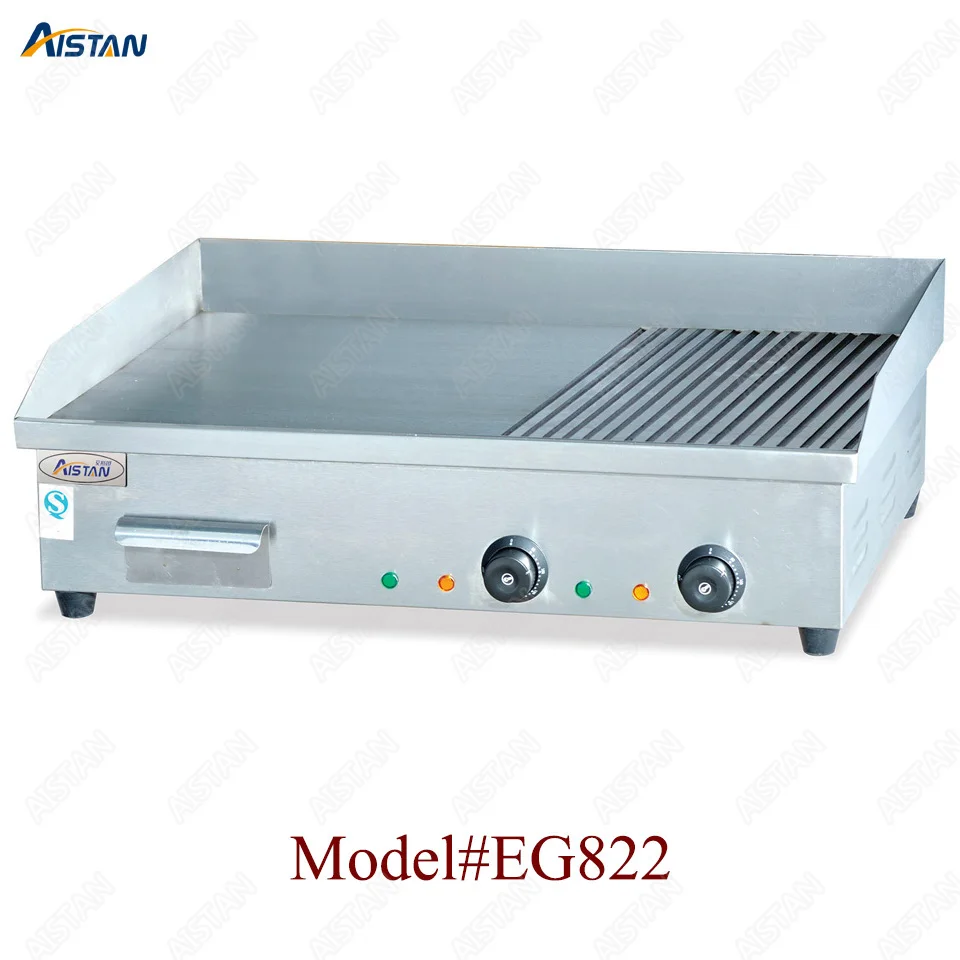 EG818 counter top desk top electric commercial grill griddle machine with grooved for kitchen equipment