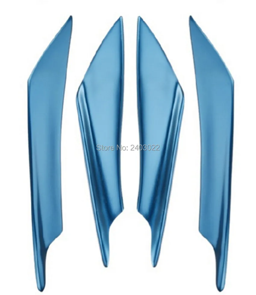 4 piezas de aspecto de carbono/Negro/azul/rojo parachoques delantero difusor de labios aletas divisor de cuerpo Spoiler Canards Valence chin