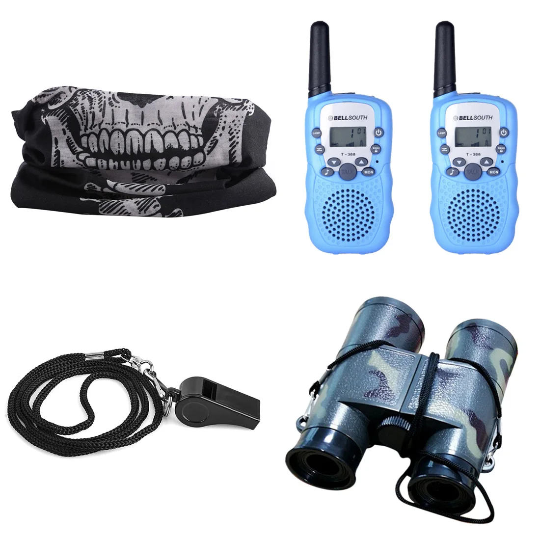 

MODIKER Mini Walkie Talkies Children Scope Binoculars Surveillance Binoculars Whistle Skull Scarf Toy Gift FOR Nerf War Games