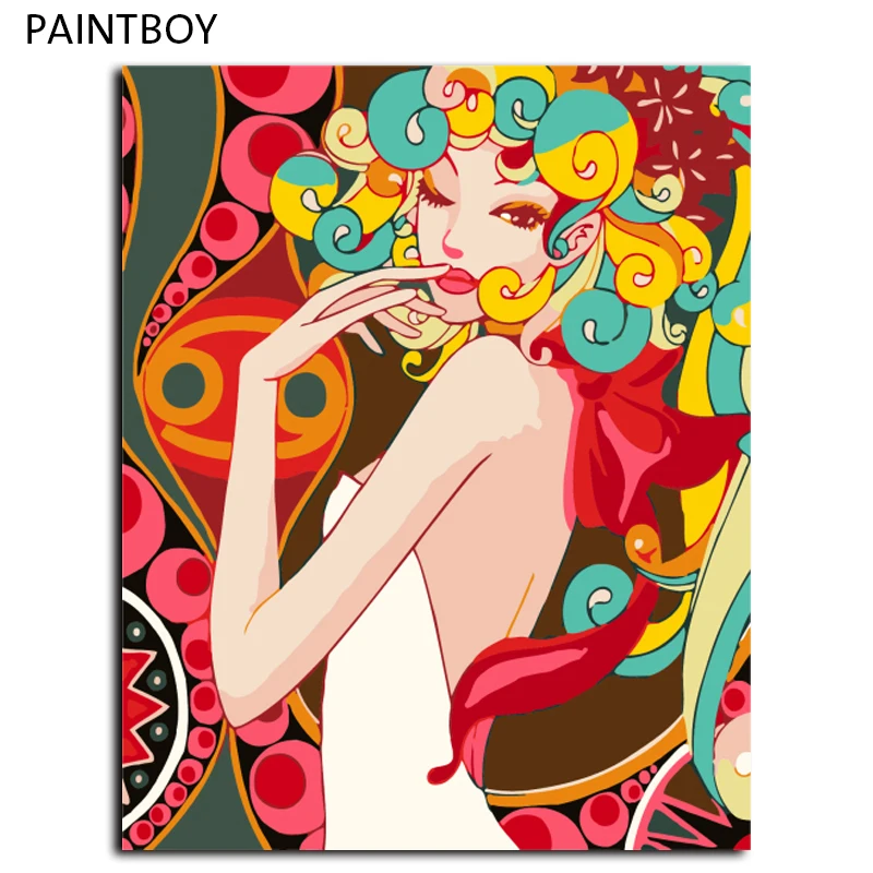 

Frameless Home Picture Painitng By Numbers DIY Canvas Oil Painting Home Decor Of Figure Painting Modern Style G015