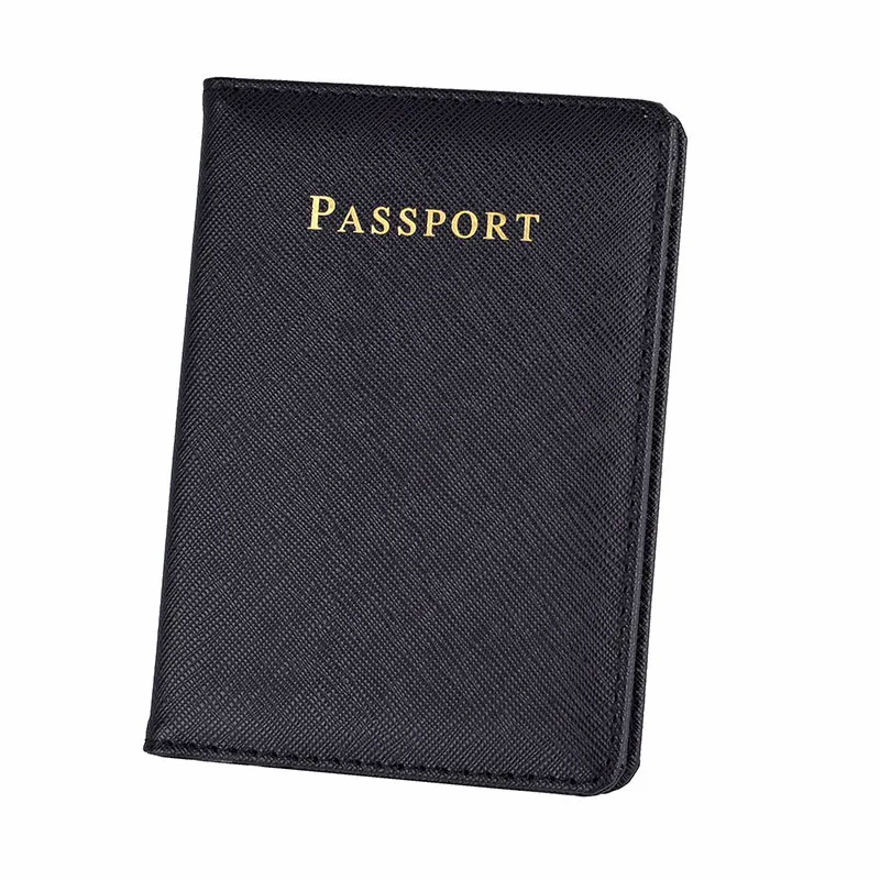 Кожаная русская Обложка для паспорта мужская Обложка для паспорта Органайзер id держатель для кредитных карт кошелек для путешествий Держатель для паспорта американские женщины - Цвет: Black