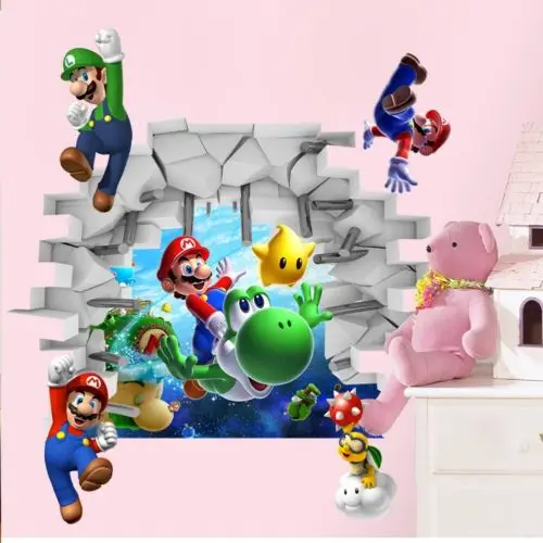 Kids Super Mario Bros 3D View Art Wall Stickers Decals Mural Home Nursery Decor Kids Super Mario Bros 3D View Art Wall Stickers Decals Mural Home Nursery Decor