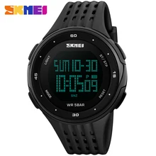 Correa de caucho reloj de los hombres de la marca SKMEI relojes digitales 50 M impermeable relojes de moda hombre cronógrafo alarma LED relojes de pulsera