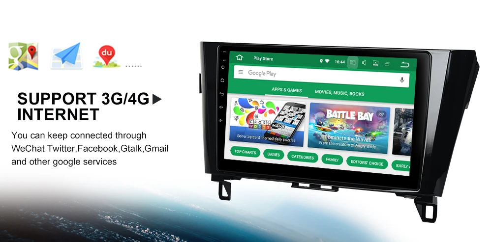 Top Dasaita 10.2" Android 8.1 Car GPS Player Navi for Nissan Qashqai 2014 2015 with 2G+16G Quad Core Stereo Multimedia No DVD 17