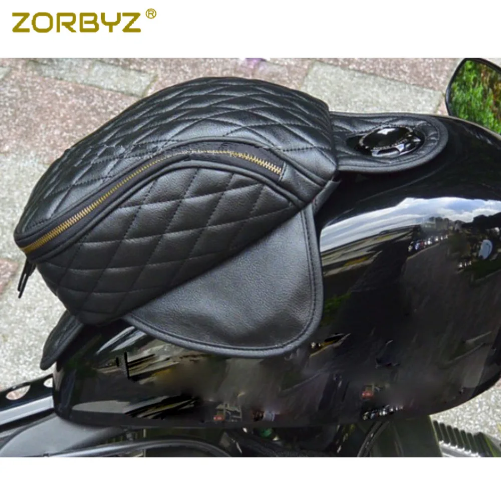 ZORBYZ черный водонепроницаемый магнитный Мотоцикл Алмаз искусственная кожа масляный топливный бак дорожная сумка для Harley 883 1200