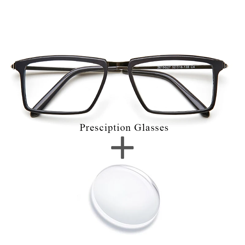 

Prescription Spectacles Men Black Optical Progressive Bifocal Photochromic Anti Blue Transparent Glasses Prescription #3015G27C4