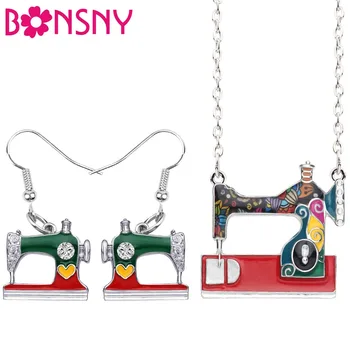 Bonsny Statement Enamel Alloy Sewing Machine Earrings Necklace Pendant Fashion Tools Jewelry Sets For Women Girl Gift Bijoux New
Bonsny Statement Enamel Alloy Sewing Machine Earrings Necklace Pendant Fashion Tools Jewelry Sets For Women Girl Gift Bijoux New