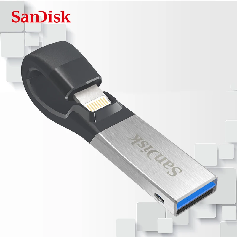 SanDisk USB 3.0 USB Flash PenDrive 256gb 128GB 64GB 32GB 16GB SDIX30N double interface Pen Drive for iPhone iPad iPod