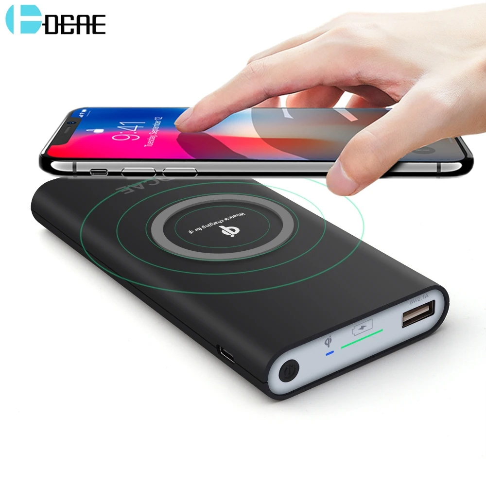 DCAE 10000mAh External Battery Qi Wireless Charger Power
