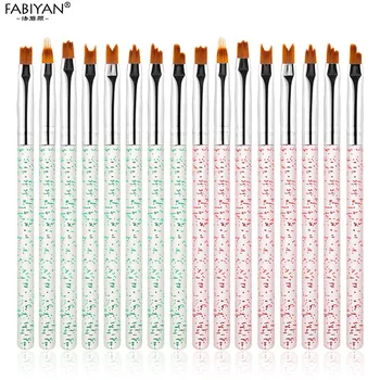 

8pcs/set Nail Art Brush Acrylic Powder French Gradient Moon Polish Tips Decoration Design UV Gel Painting Drawing Pen 2 Colors