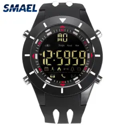 SMAEL цифровые наручные часы водостойкий большой циферблат светодиодный дисплей секундомер Спортивный открытый черный часы шок