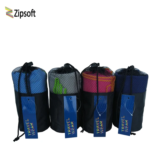 1648 5 De Réductionzipsoft 2pcs Lot Serviette De Sport Avec Sac Gym Plage Pour Adultes Microfibre Piscine Voyage Camping Sèche Cheveux 2019