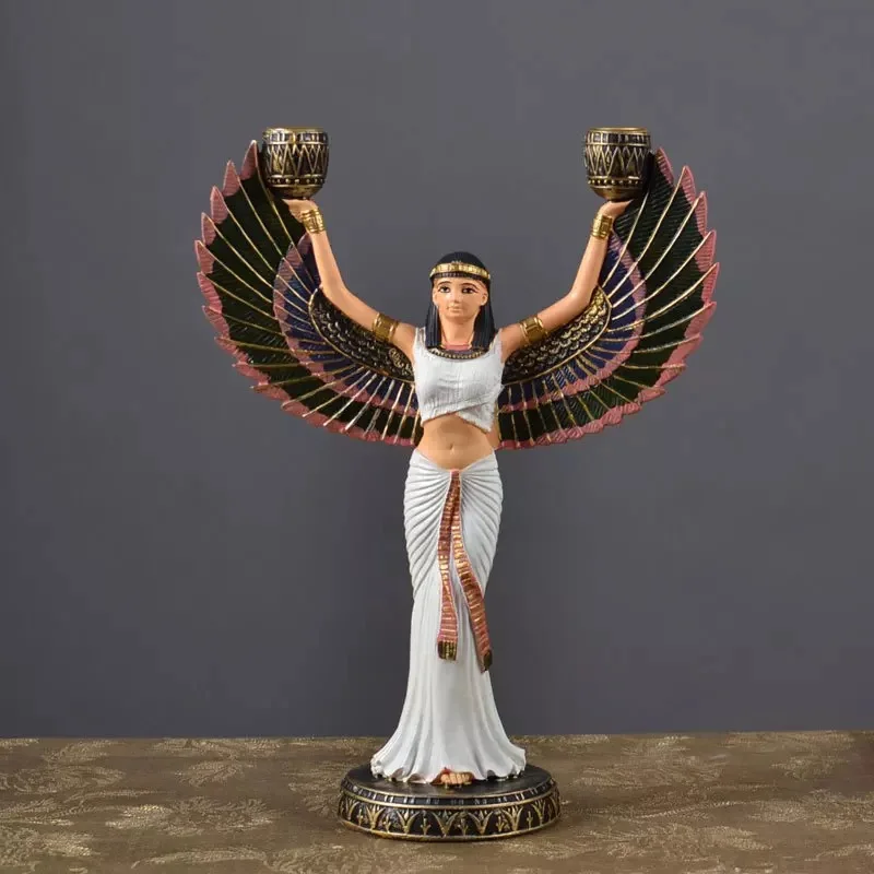 Смола Isis фигурка подсвечник Древний Египет богиня МОДЕЛЬ украшение в классическом стиле смолы резной подсвечник статуя R264