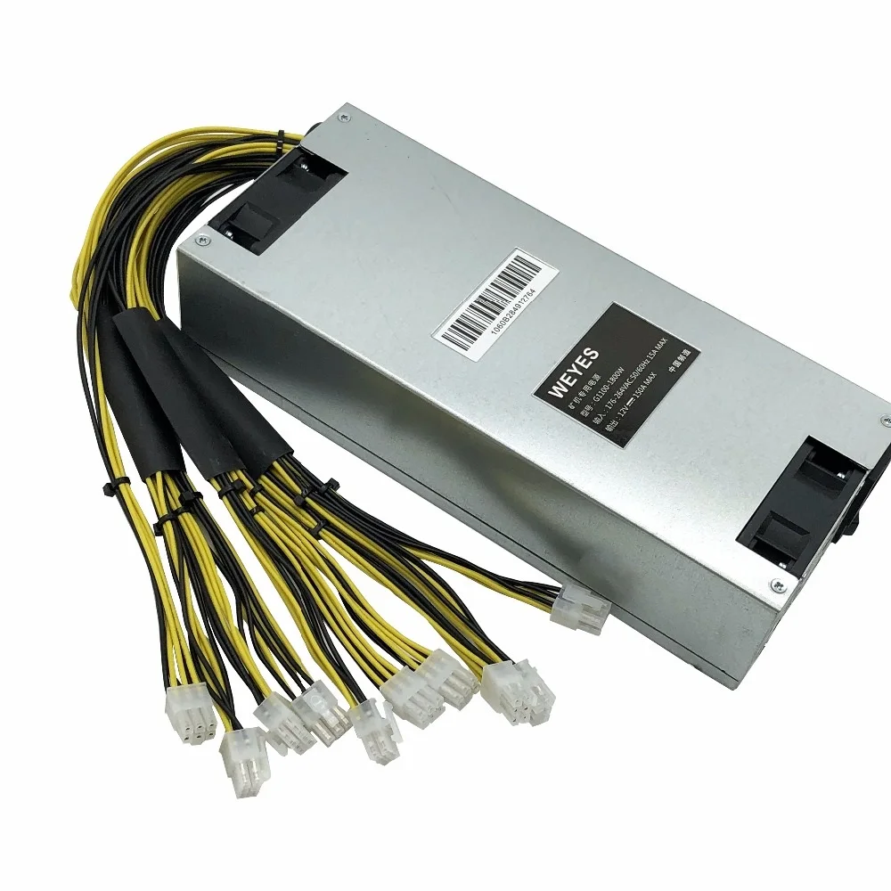 WEYES для питания Bitmain 1800 w, 6PIN* 10 Antminer ETH PSU, antminer A4 A6 S7 S9 T9 E9 D3 L3+ S9 G1 G2 блок питания