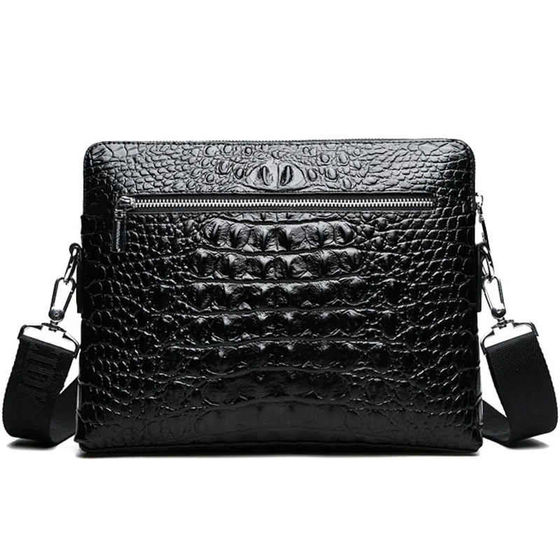 FEIDIKABOLO New Luxury Leather Men Bag Designer High Quality Shoulder Bag Male Fashion Crossbody Bag Crocodile Man Bag Messenger