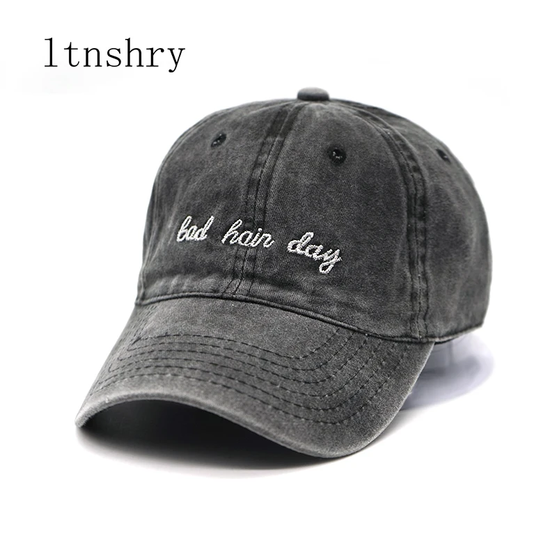 

2019new Bad Hair Day Cap Washed Baseball Cap Women Men Hat Cap Casual Snapback Letter Dad Hat Summer Cotton Adjustable Bone Male