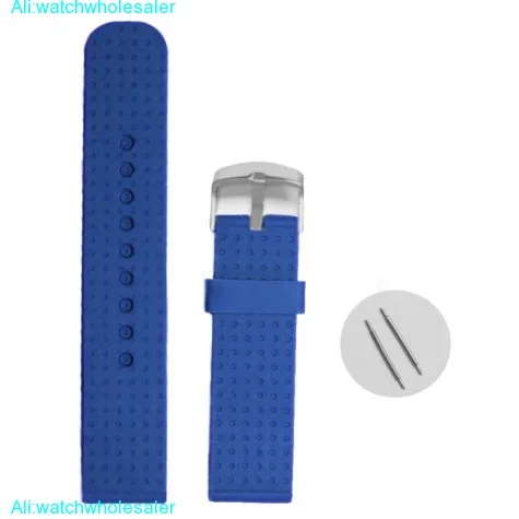 22mm Ocean Blue Silicone Jelly Rubber Ladies Men Watch Band Straps WB1053K22JB