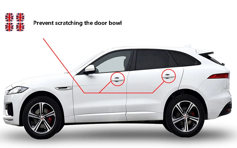 4 шт. Автомобильная дверь на запястье защитная пленка Авто дверные ручки царапины резиновые наклейки модные наклейки аксессуары для автомобиля Универсальные